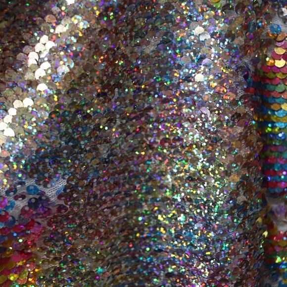 JoJo Siwa Rainbow Reversable Sequin Silver Pull On Elastic Waist Skirt 14/16 - Picture 8 of 12